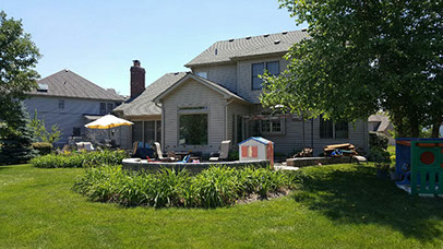 roof on house from the back view